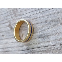 Sõrmus - terasest sinise triibuga